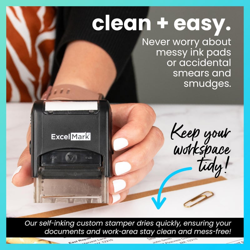 ExcelMark TIME Sensitive Self Inking Rubber Stamp - Red Ink (A1539) - Image 4